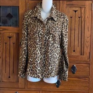 Double D Ranchwear Snap Leopard Shirt Sz M